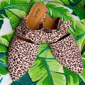 Leopard Print Loafer Mules